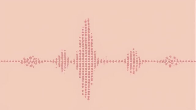 Abstract audio waveform dynamic sound representation on pastel background