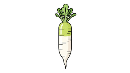 Vibrant daikon radish illustration, a healthy and fresh vegetable graphic element.