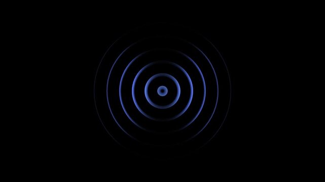 Radio wave looping animation concept on black background. Dark violet radio wave looped motion animation.Technology Radio wave station signal.