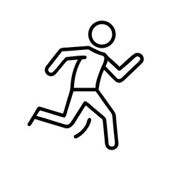 Running stick figure in motion on a minimalist background  