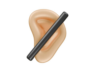 deaf icon 3d illustration render