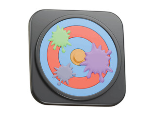 paintball target icon 3d illustration render