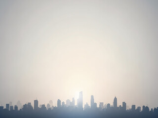 Fototapeta premium City Skyline Silhouette Abstraction Editorial Background Copy Space