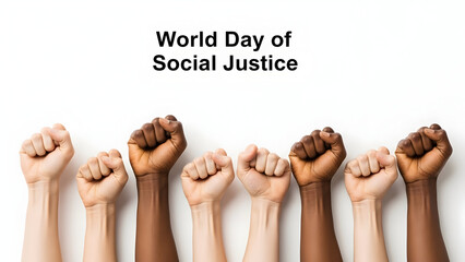 World day of social justice unity fists