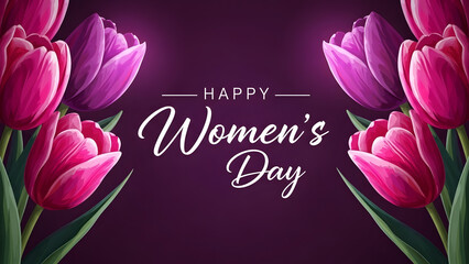 Happy women's day celebration with beautiful tulips