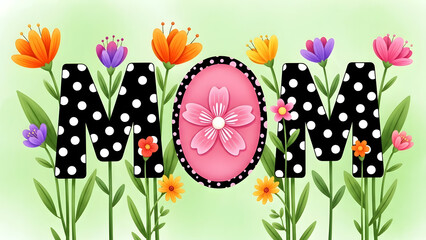 Mother's day floral greeting card