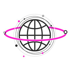 Global network and digital communication earth icon