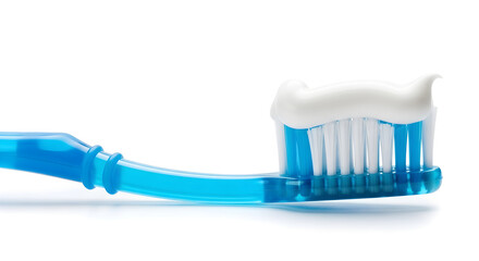 Close Up of Toothbrush with Dental Paste Isolated Background