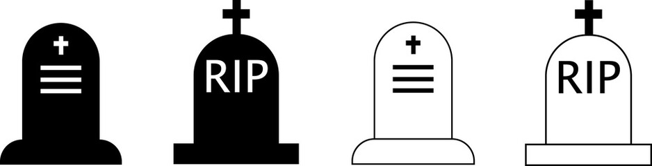 Tombstone Icon Design Grave Vector Illustration