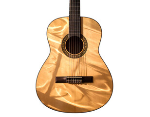Acoustic guitar on transparent isolated background