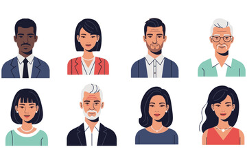 set of business people