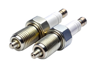 Pair of New Spark plugs isolated on white background