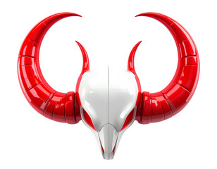 Red and White 3D Horn Illustration for Marketing &ndash; Transparent Background PNG 