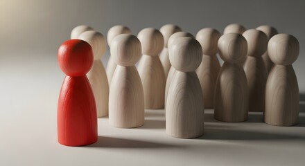 Unique individual standing out in a crowd of people