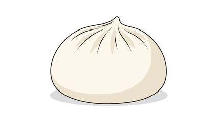 Deliciously prepared traditional Asian steamed bun illustration showcasing culinary simplicity and cultural food art