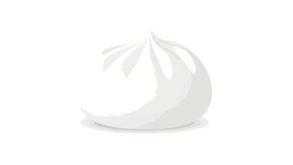 Stylized illustration of a steamed bun, showing its delicate pleats and soft form. This clean graphic represents traditional comfort food, ideal for