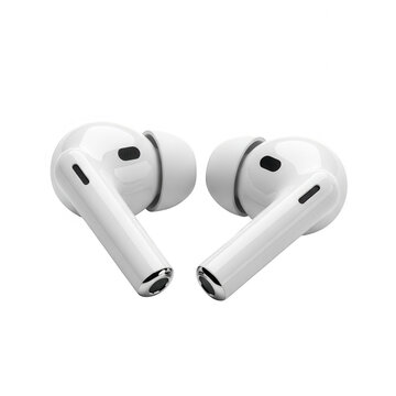 White wireless earbuds