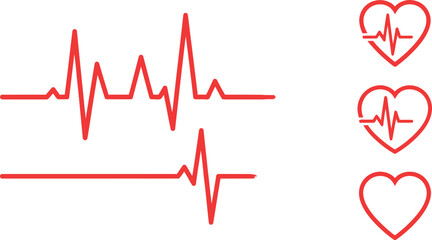 Heartbeat monitor icon set