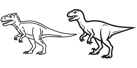 Obraz premium jurassic world animal line art and illustrator eps 10