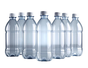 3d render of Plastics Bottle Mockup Set transparency Background 