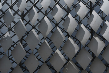 Futuristic Architectural Facade with Metallic  Structure