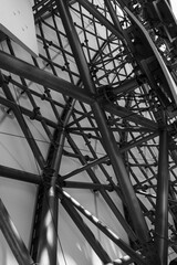 Fototapeta premium Futuristic Architectural Facade with Metallic Structure