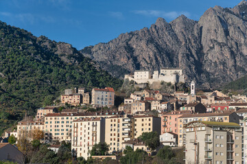 Obraz premium The City of Corte,the fourth-largest commune in Corsica
