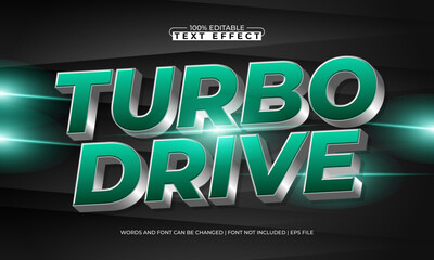 Obraz premium Turbo Drive Editable Text Effect - Dynamic Racing Style Typography for Action Design