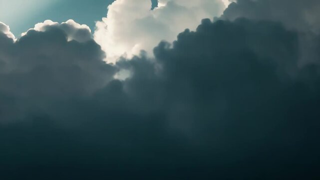 Billowing cumulus clouds forming a tranquil and spacious backdrop, representing concepts of freedom, growth, peace, and natural beauty with ample copy space