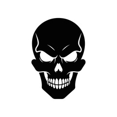 Fototapeta premium Menacing Skull Illustration with Angry Facial Expression and Sharp Teeth