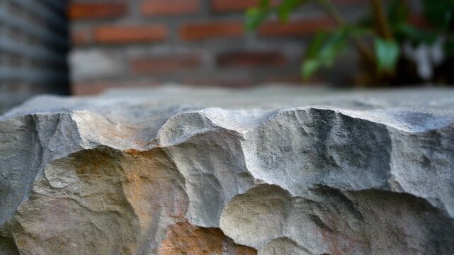 Stone surface texture with brick wall background for product display advertising
