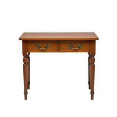 Antique style wooden console table isolated on white background