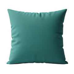 Simple green square pillow isolated on white background