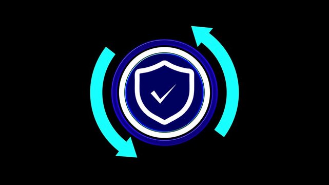 Check mark icon green color simple shape circle animation black background