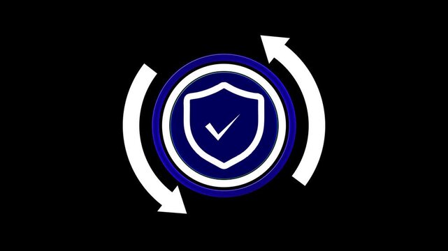 Check mark icon green color simple shape circle animation black background