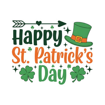 Happy st patrick's day isolated on transparent background