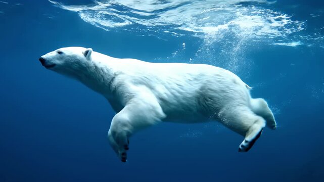 realstic polar bear in ocean