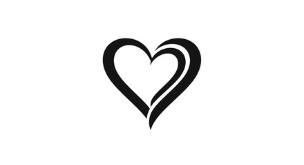 Black Heart Shape Icon Symbol Logo.