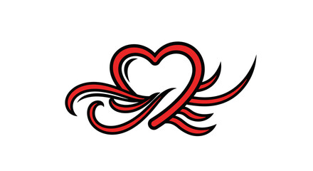 Obraz premium Red Heart with Wings Illustration.