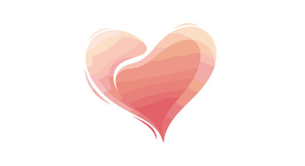 Watercolor Painting of Pink Heart Shape.