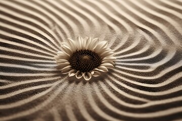 Close‑Up of Single Sunflower Seed on Pristine Surface &mdash; Natural Ingredient Photo close up of a flower