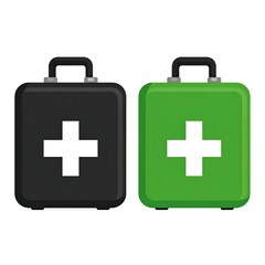 Obraz premium Two first aid kits side by side