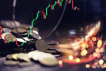 handful of Russian rubles in all directions