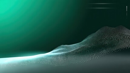 Dynamic green and white waveforms create a subtle shamrock-inspired abstract texture with dotted surface