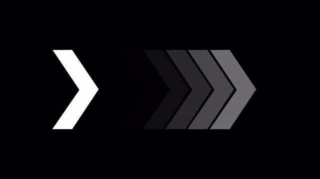Animated Arrows Moving Rightward on an Alpha Channel