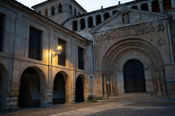 Historic architecture with stone walls and arches.. Santillana del Mar, Santander, Spain
