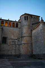 Naklejka premium Historic stone building with a tower and windows.. Santillana del Mar, Santander, Spain