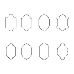 Islamic Arch Frame Collection of oriental style icon vector illustration template design