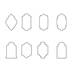 Islamic Arch Frame Collection of oriental style icon vector illustration template design