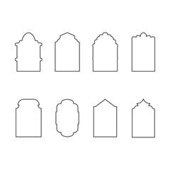 Islamic Arch Frame Collection of oriental style icon vector illustration template design